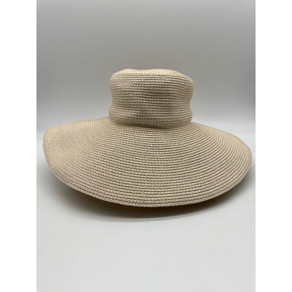ERIC JAVITS Bella packable women's wide brim floppy sun hat with UPF 50+ NATURAL - Picture 3 of 10
